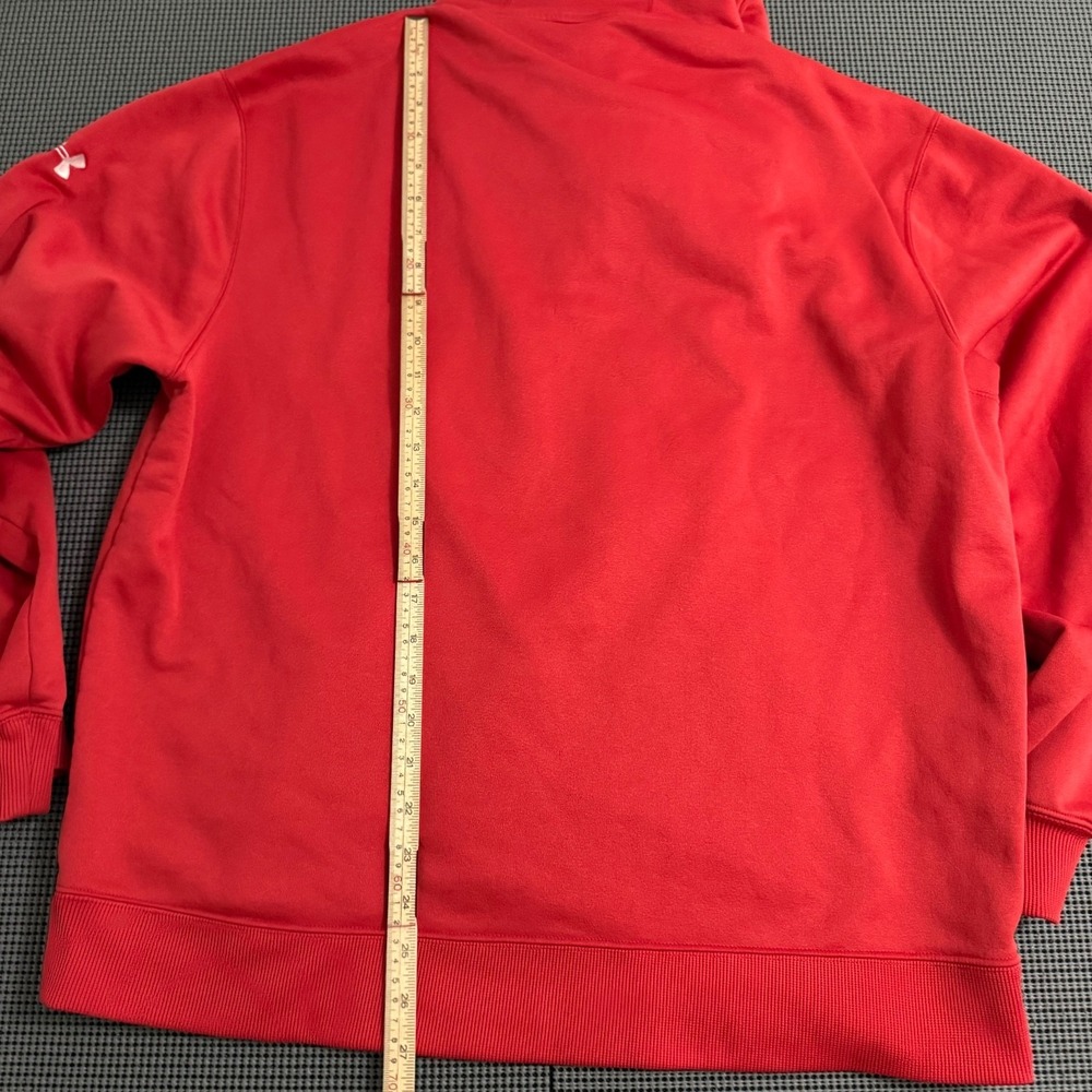Under Armour Wisconsin Badgers Red Fleece Pullover Hoodie Men's L Hooded Logo - Picture 9 of 11